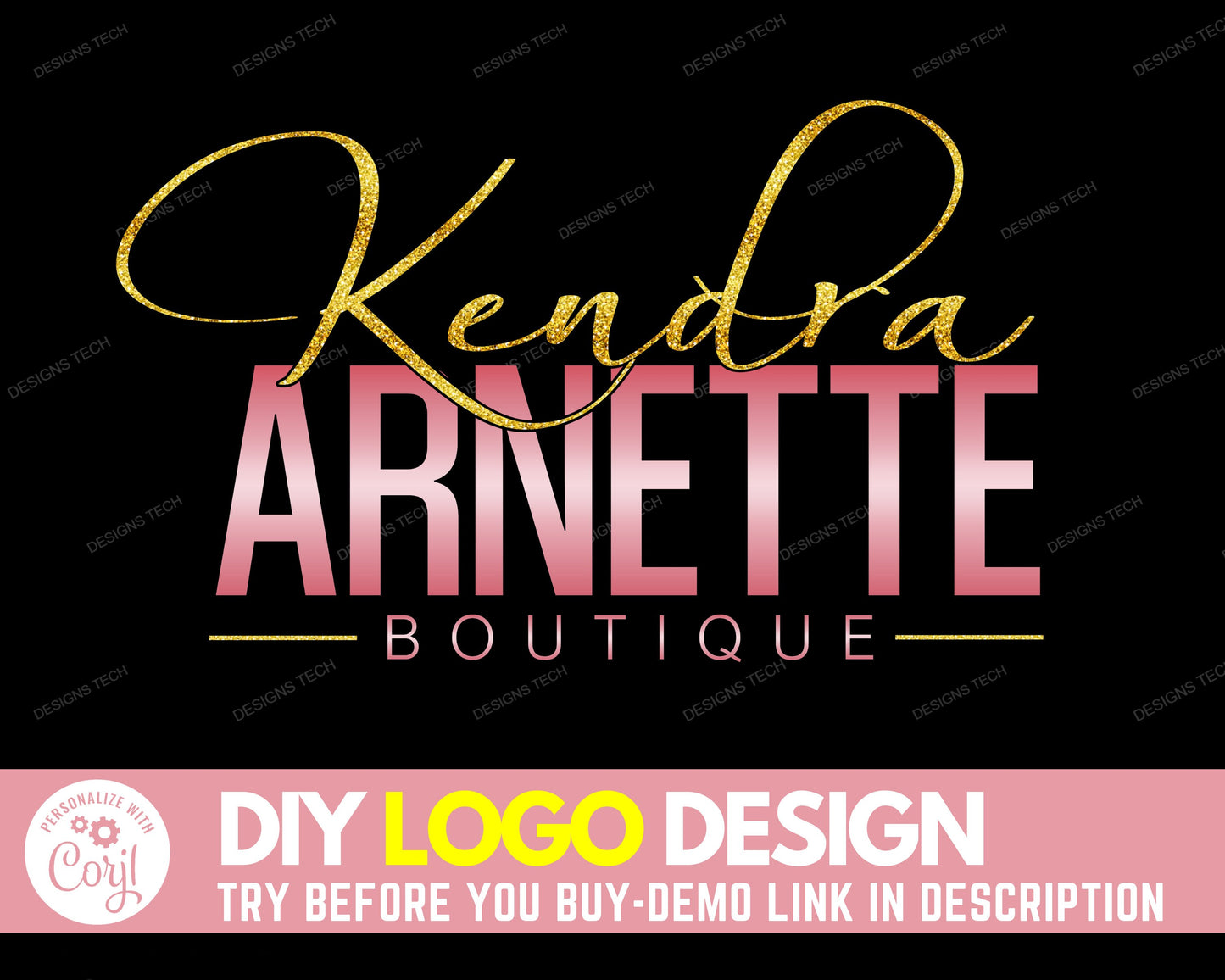 diy boutique logo, edit yourself beauty logo design, fashion logo, makeup artist logo, blog logo, business shop logo diy premade template