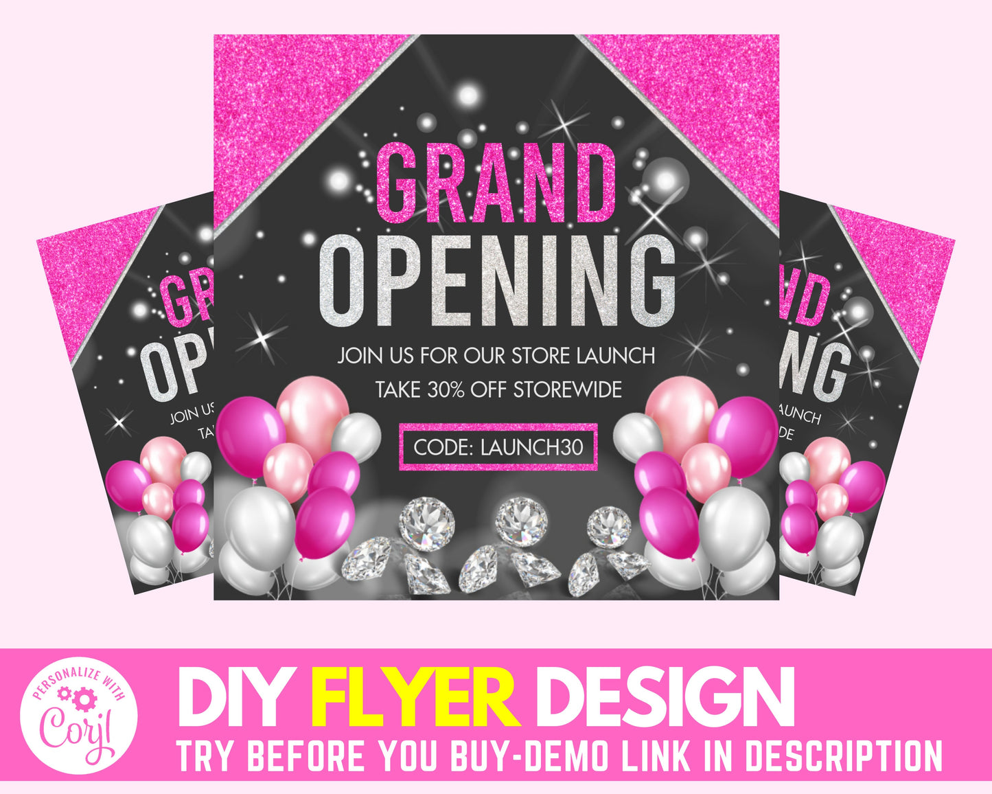 diy social media flyer, grand opening flyer, flyer design, flyer, new store instagram flyer, beauty flyer, boutique flyer, eyelash flyer