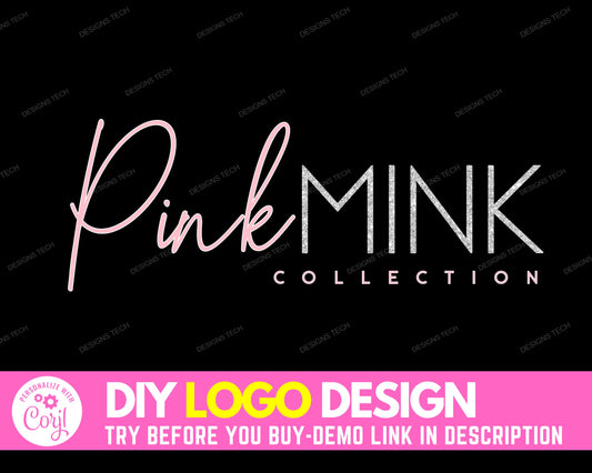 DIY Beauty Logo, Edit Yourself Logo Design, Boutique Logo, Fashion Logo, Makeup Logo, Hair Bundles Logo, Premade Business Logo Template