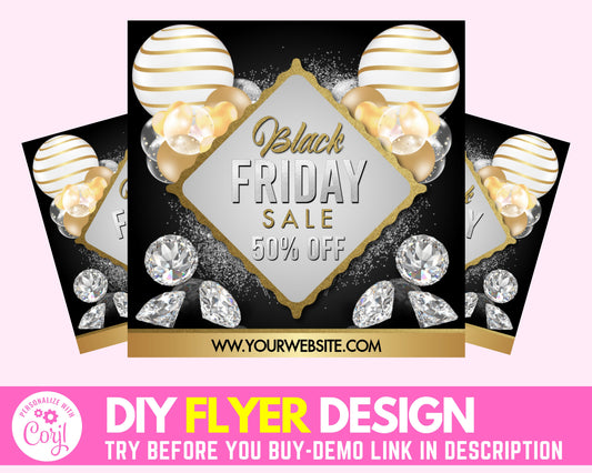 Social Media Flyer, Black Friday Sale Flyer, Flyer Design, Flyer, Instagram Flyer, Beauty Flyer, Hair Bundles Flyer, Boutique Flyer