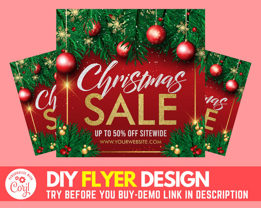 Social Media Flyer, Christmas Sale Flyer, Holiday Flyer, Flyer Design, Flyer, Instagram Flyer, Xmas Flyer, Beauty Flyer, Hair Bundles Flyer