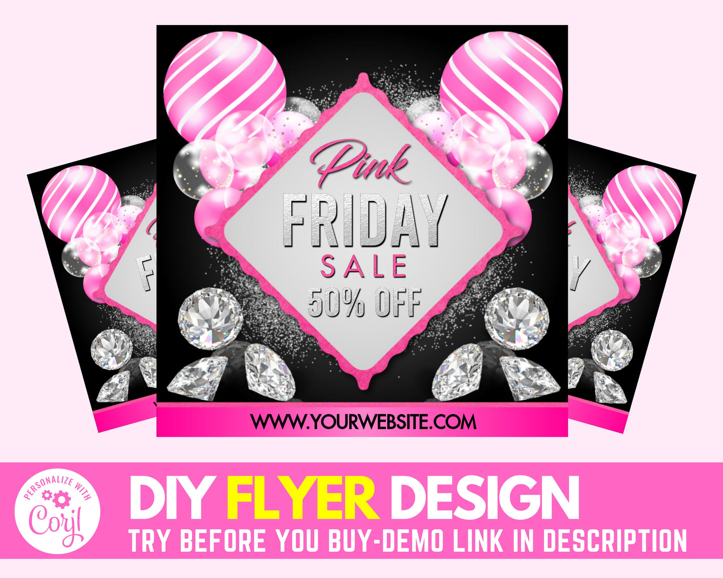 social media flyer, pink friday sale, black friday sale flyer, flyer design, instagram flyer, beauty flyer, hair bundles boutique flyer