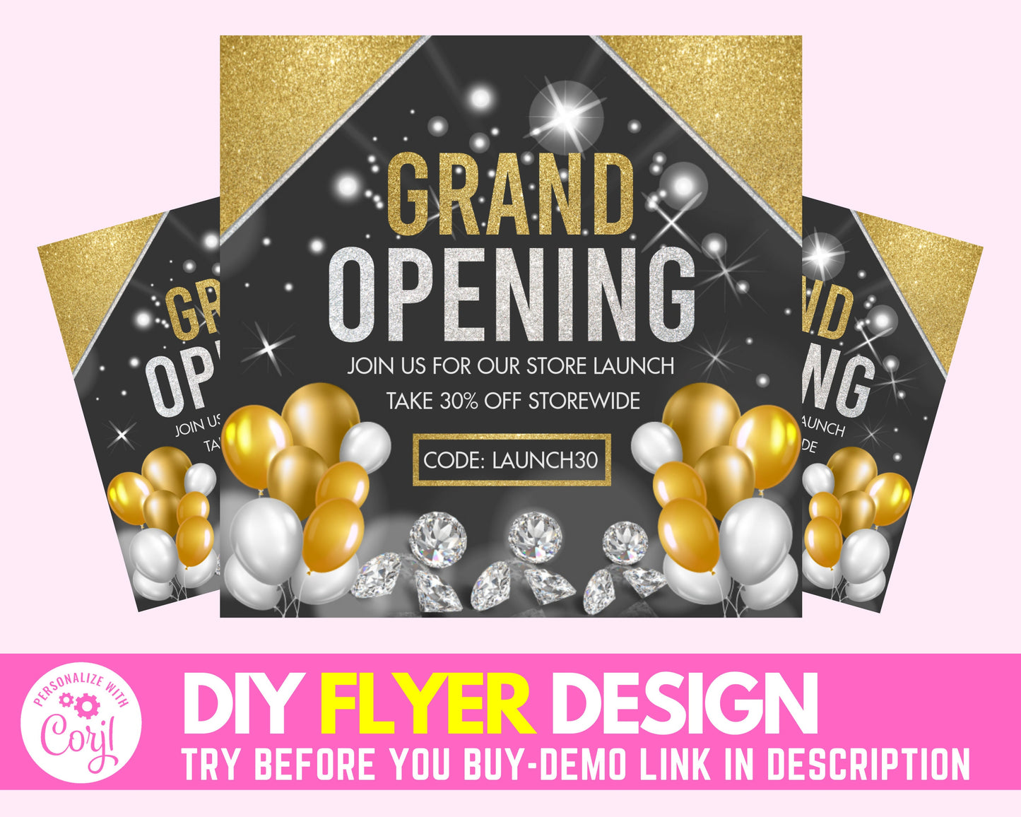 diy social media flyer, grand opening flyer, flyer design, flyer, new store instagram flyer, beauty flyer, boutique flyer, eyelash flyer