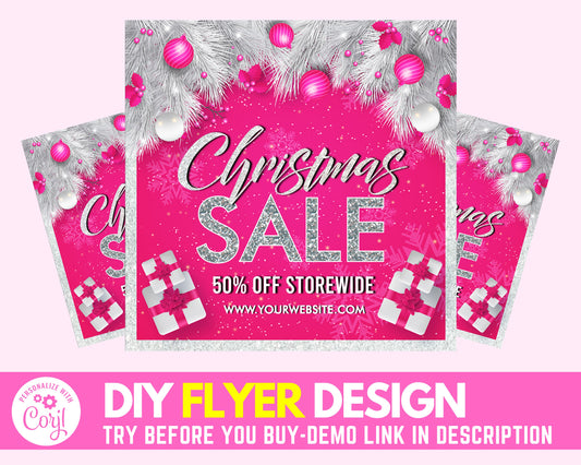 Social Media Flyer, Christmas Sale Flyer, Holiday Flyer, Flyer Design, Flyer, Instagram Flyer, Xmas Flyer, Beauty Flyer, Hair Bundles Flyer