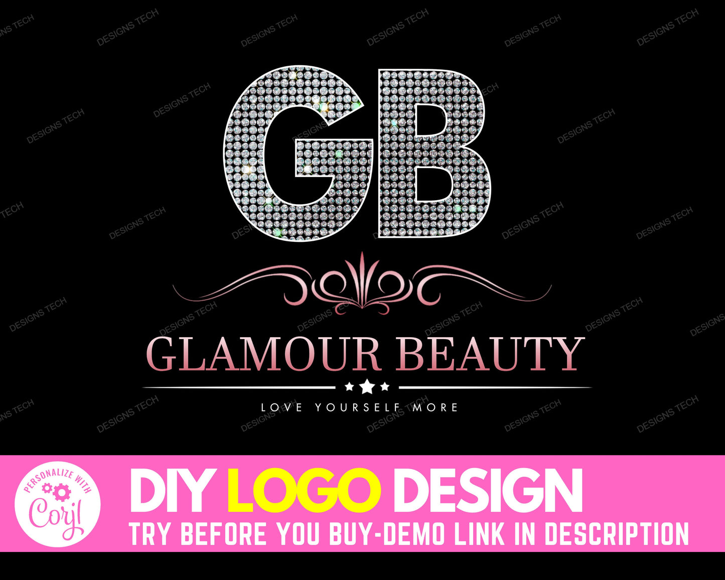 diy beauty logo, boutique logo, fashion logo, luxury logo, hair logo, cosmetics logo, salon logo, premade business logo design template