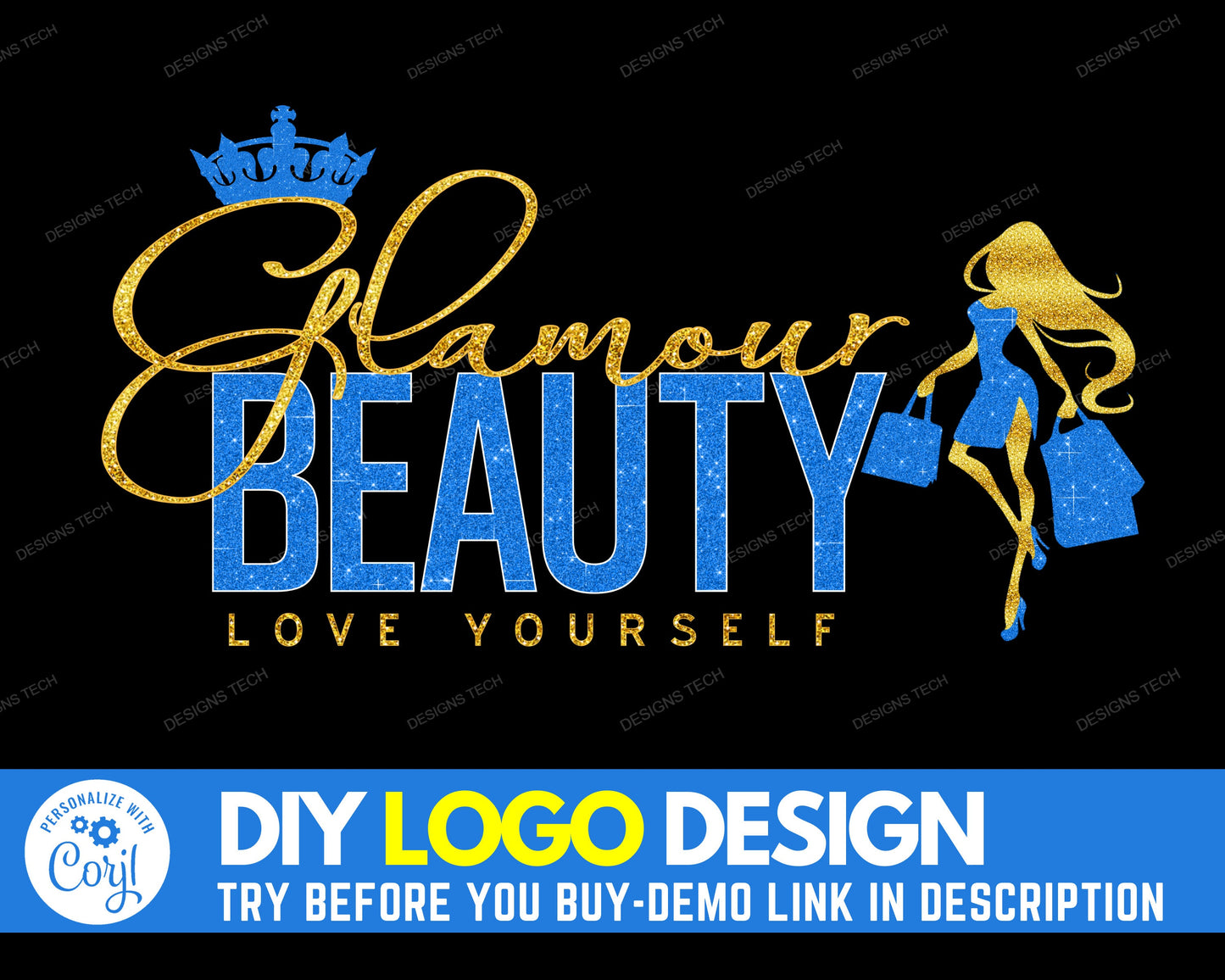 diy beauty logo, edit yourself boutique logo, fashion logo, clothing logo, salon logo, shop logo, premade business logo design template