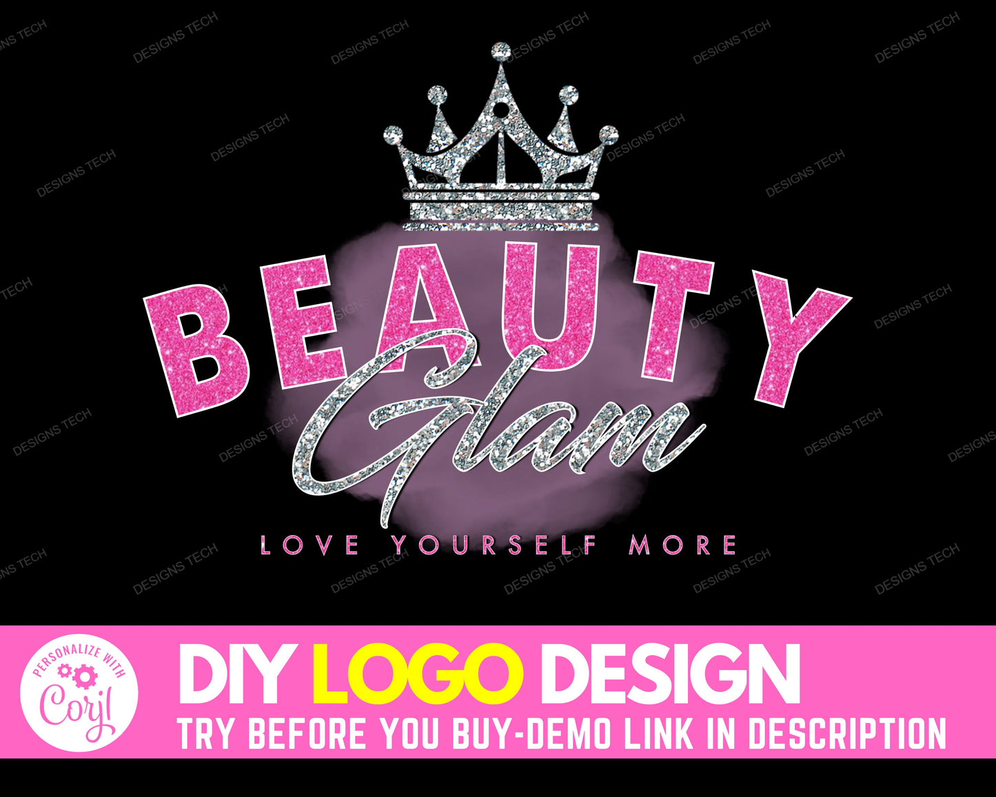 diy beauty logo, edit yourself boutique logo, fashion logo, makeup artist logo, salon logo, cosmetics logo, premade business logo template