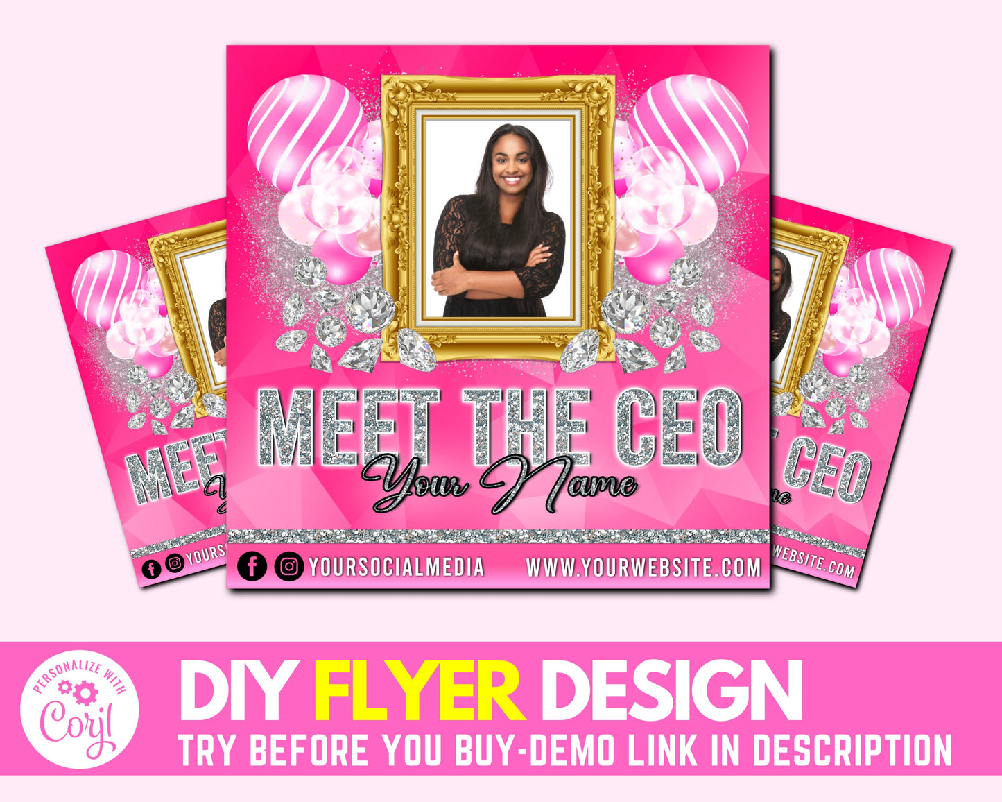 meet the ceo flyer, social media flyer, diy flyer design, social media post, instagram flyer, premade business flyer template