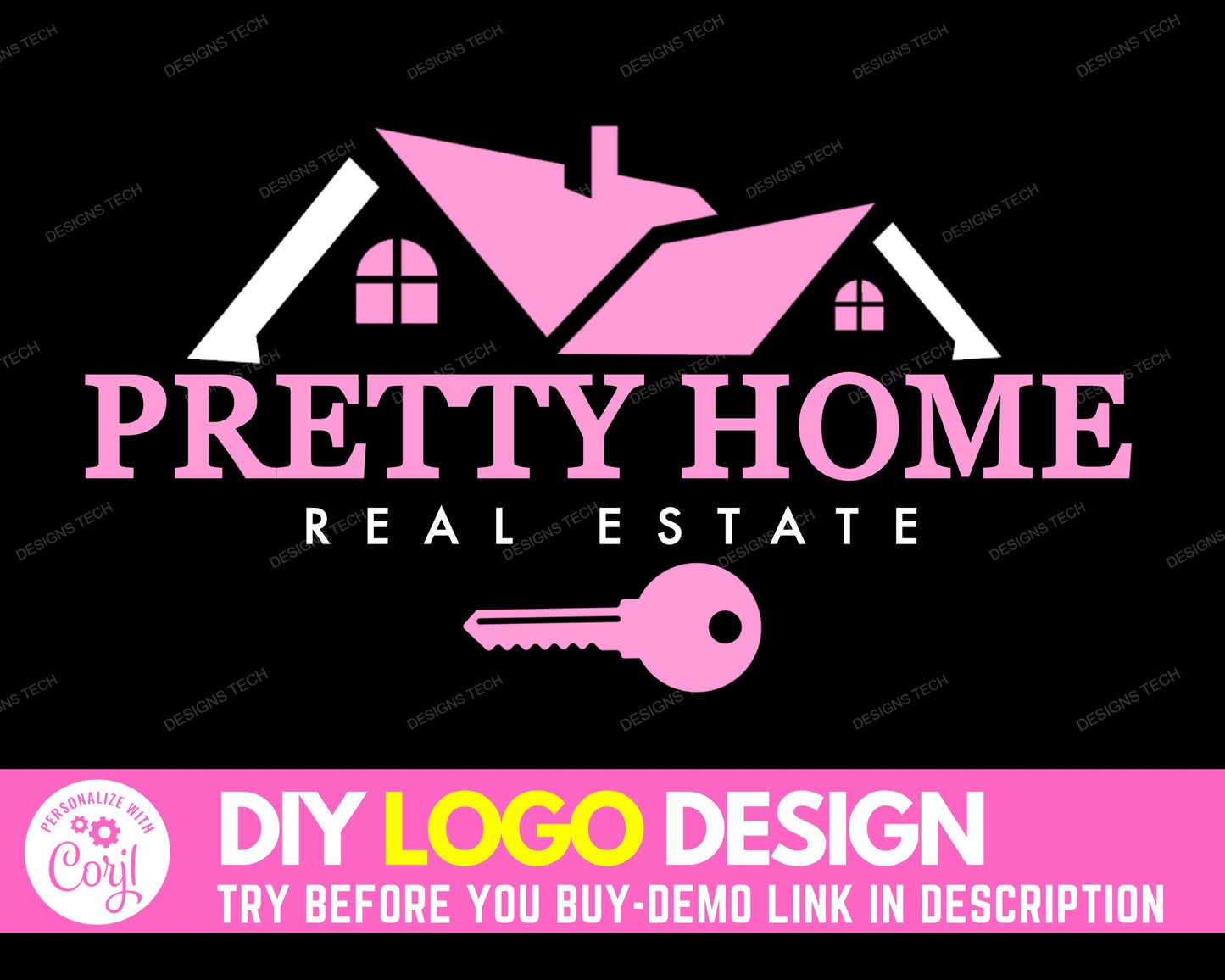 diy real estate logo, real estate agent logo design, real estate key logo, realtor logo, home decoration business logo, premade template