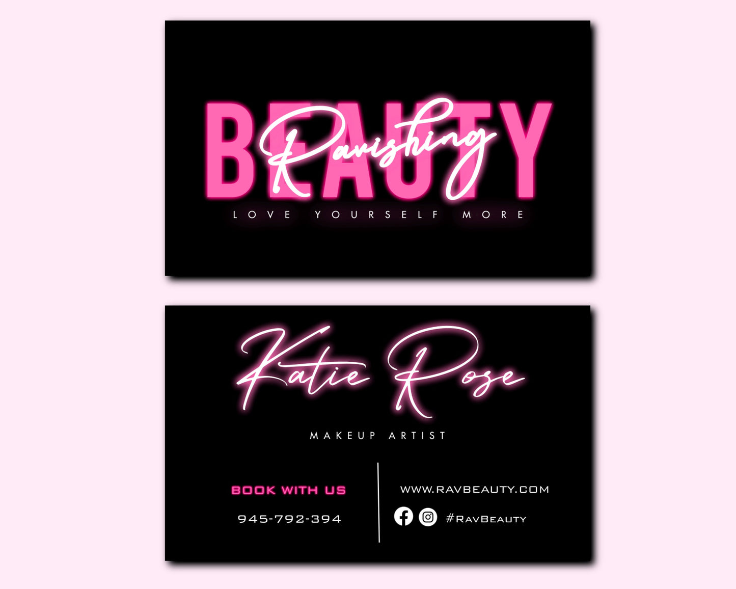 diy business cards, business card design, neon beauty brand cards, card design, lash lashes business card, premade template design