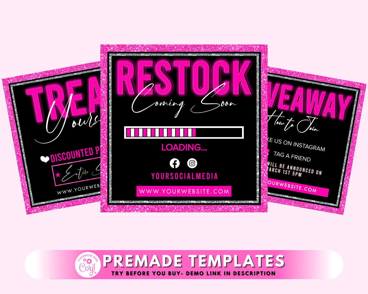 social media flyer, diy flyer design template, hair bundle flyer, neon flyer, beauty flyers, instagram flyer, premade business flyer set