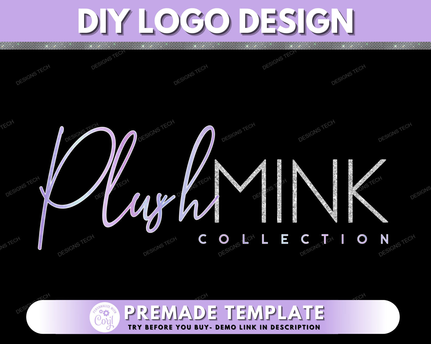 diy logo, beauty logo, boutique logo, fashion logo, makeup logo, hair bundles logo, purple logo, premade business logo template