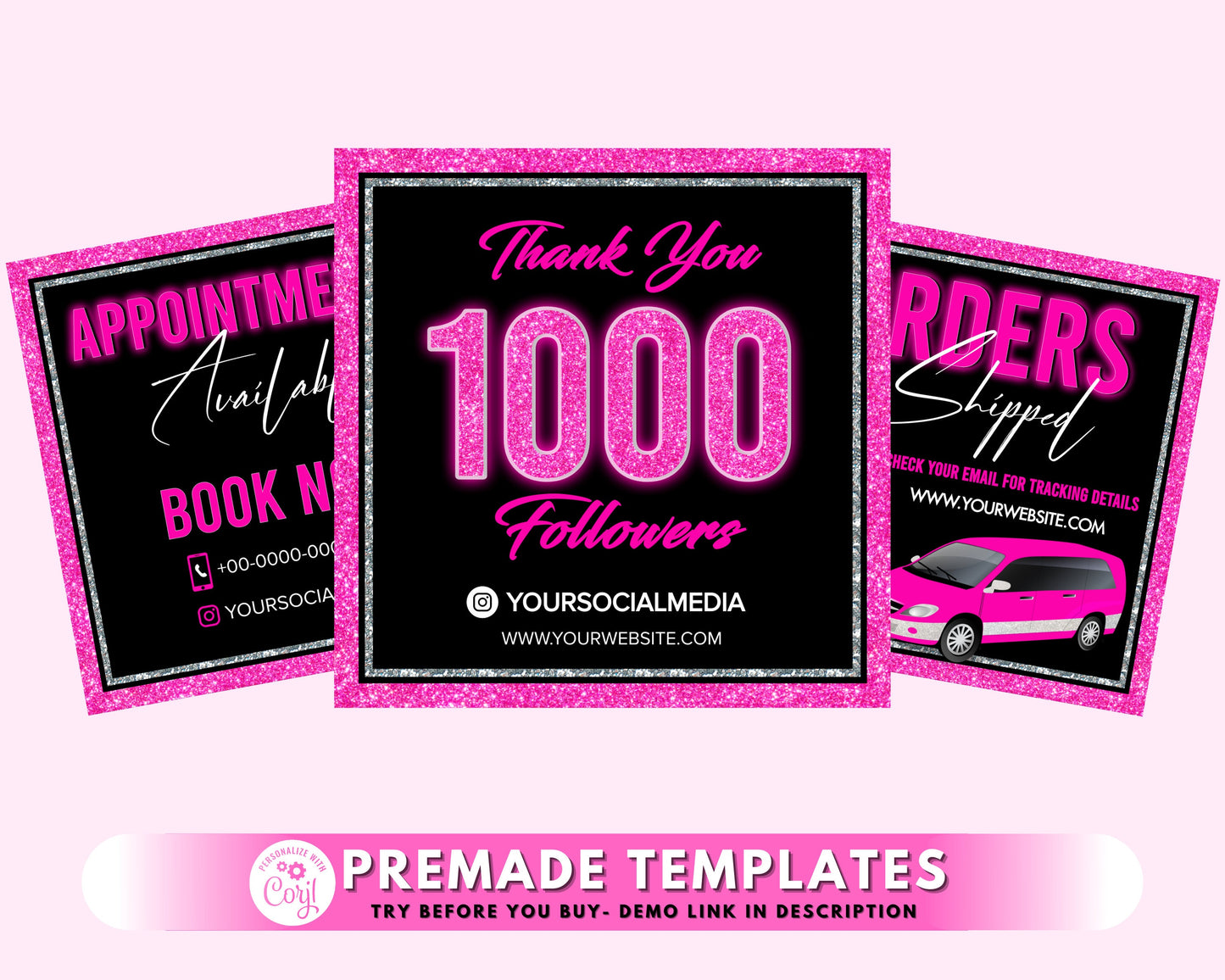 social media flyer, diy flyer design template, hair bundle flyer, neon flyer, beauty flyers, instagram flyer, premade business flyer set