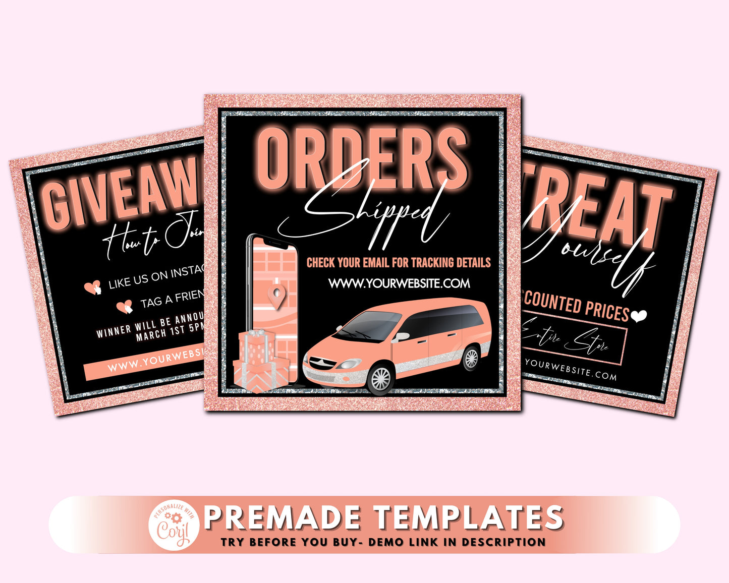 social media flyer, diy flyer design template, hair bundle flyer, rose gold neon flyer, beauty flyers, instagram flyer, business flyer set