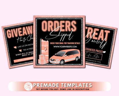 Social Media Flyer, DIY Flyer Design Template, Hair Bundle Flyer, Rose Gold Neon Flyer, Beauty Flyers, Instagram Flyer, Business Flyer Set