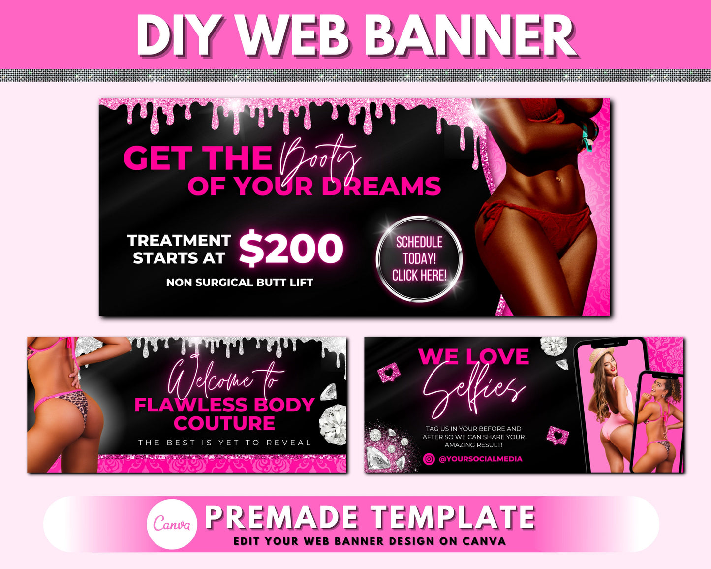 web banner, diy web banner template, body contour web banner, body sculpting banners, body contouring spa business site banner design