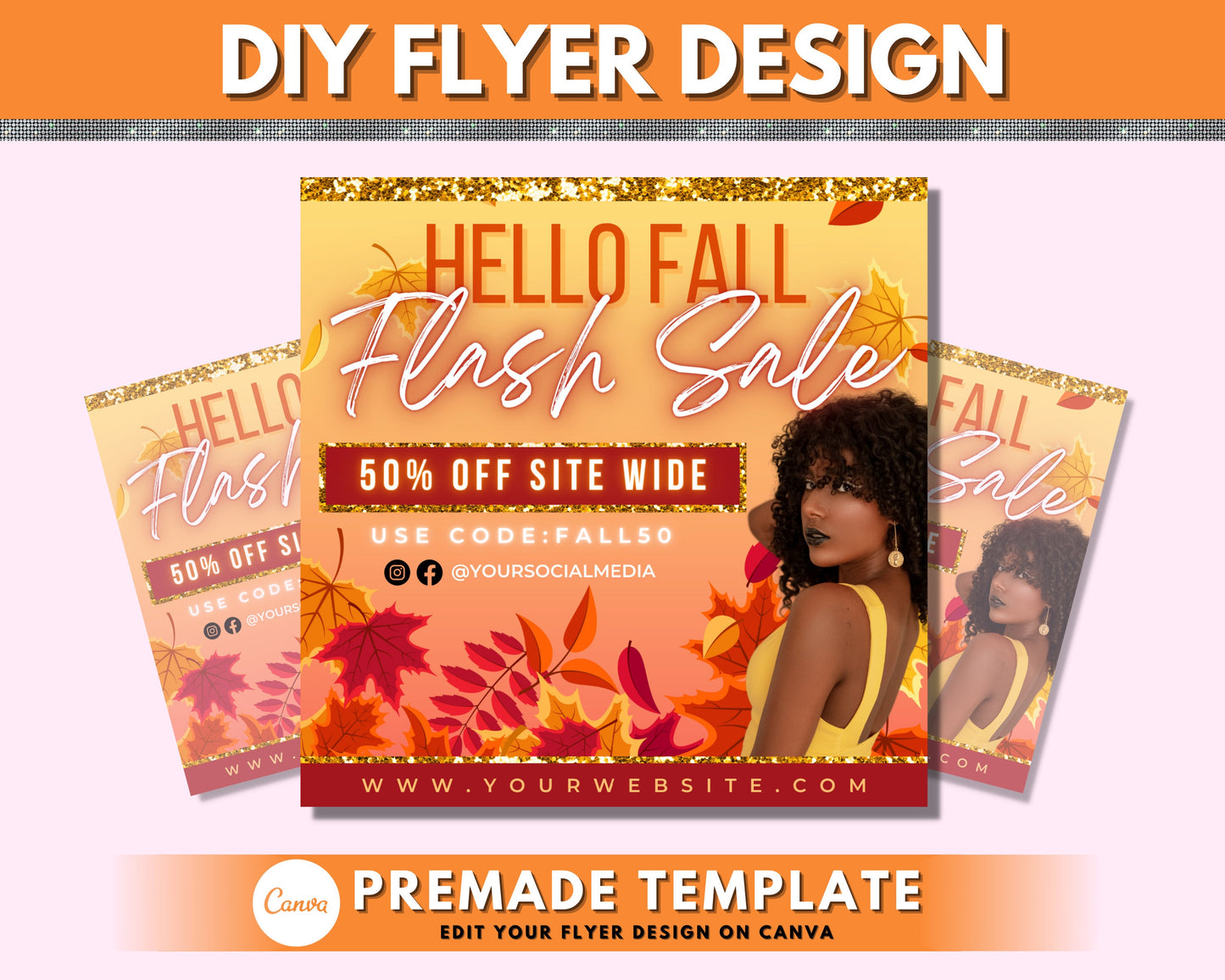 fall sale flyer, diy flyer design template, autumn sale flyer, social media flyer, instagram flyer, premade business flyer design