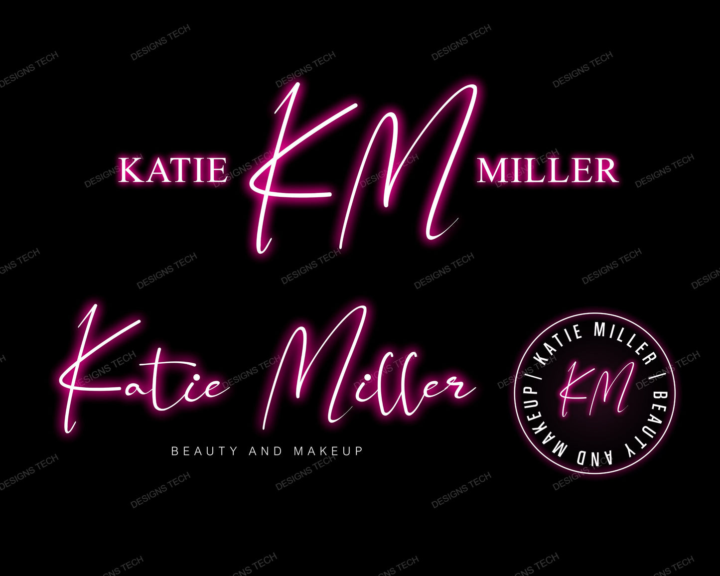 diy boutique logo, beauty logo, neon logo, signature logo, fashion logo, makeup artist logo, salon business logo, premade logo template