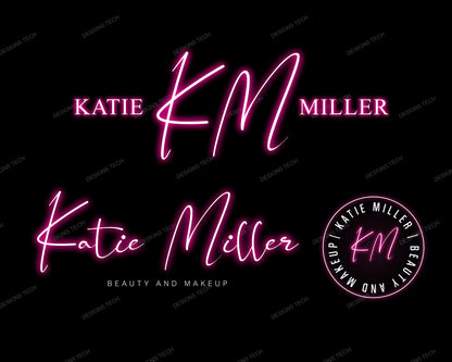 DIY Boutique Logo, Beauty Logo, Neon Logo, Signature Logo, Fashion Logo, Makeup Artist Logo, Salon Business Logo, Premade Logo Template