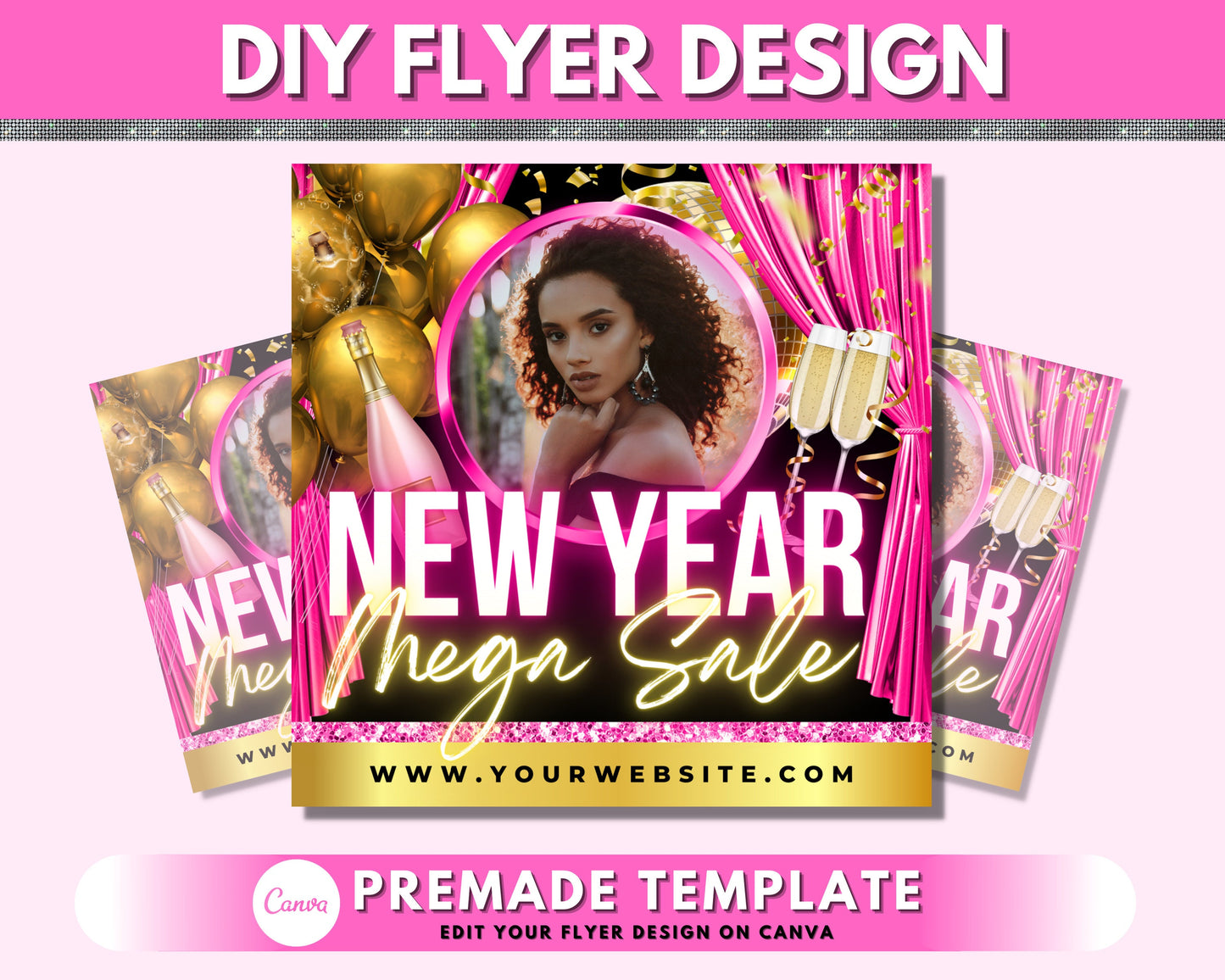 new year sale flyer, diy flyer template design, holiday sale flyer, new years mega sale flyer, premade business social media flyer