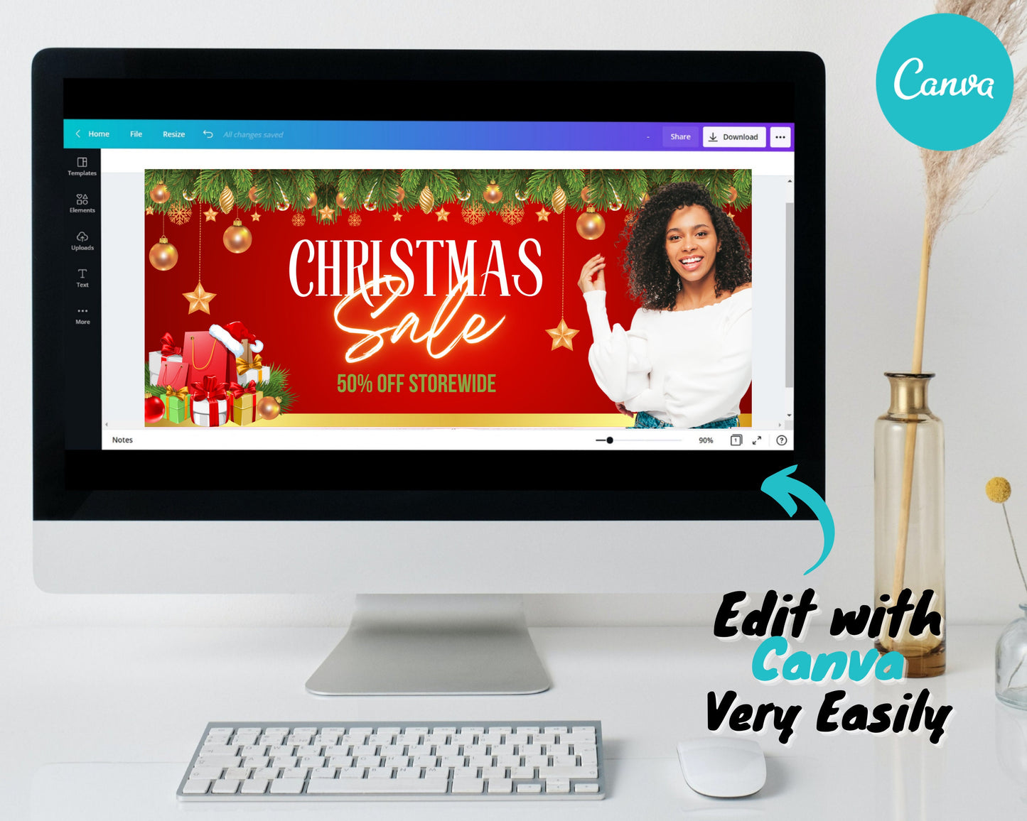 christmas web banner, website banners, xmas sale web banner, holiday web banner, shopify web banner, hair business site banner design