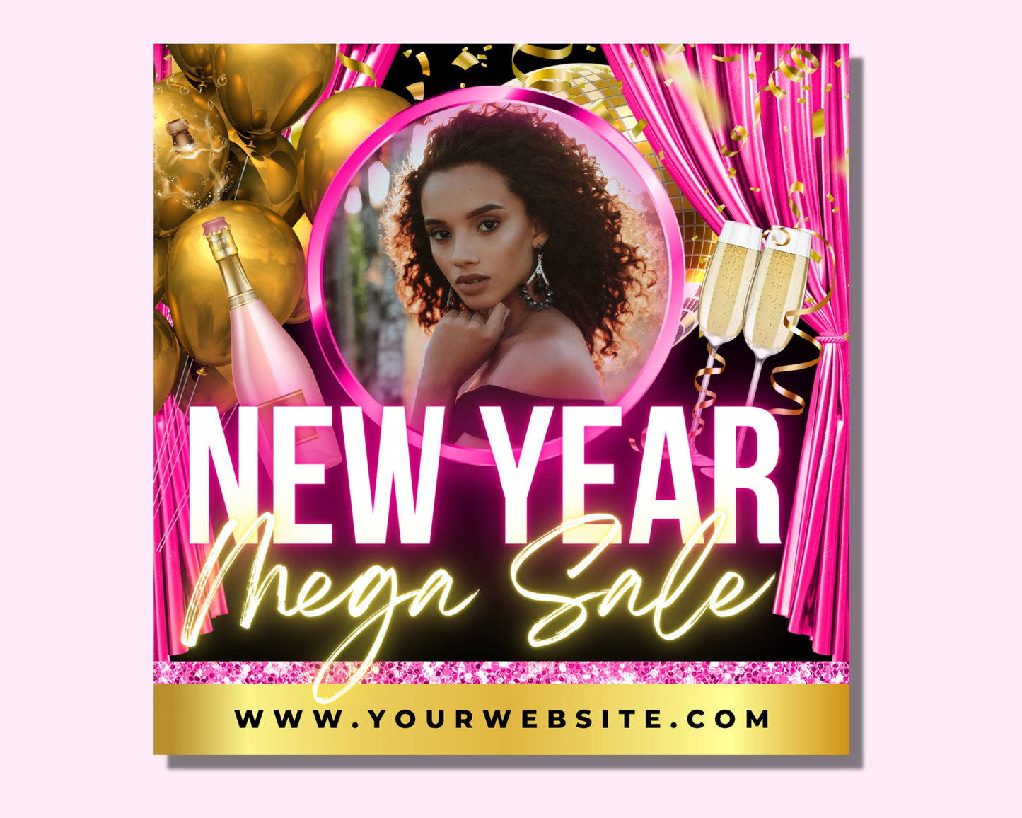 new year sale flyer, diy flyer template design, holiday sale flyer, new years mega sale flyer, premade business social media flyer