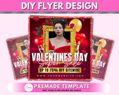 Valentines Flyer, DIY Flyer Template Design, Valentines Day Sale Flyer, Love Flyer, Romance Flyer, Instagram Flyer, Social Media Flyer