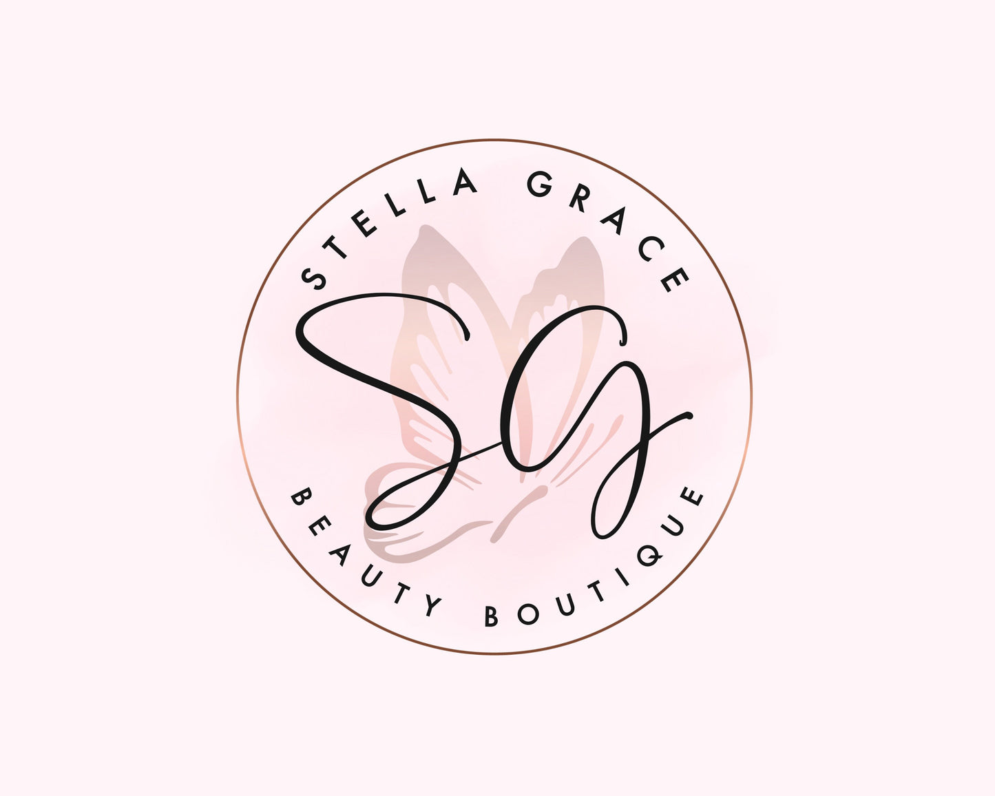 beauty logo, diy rose gold logo design template, boutique logo, makeup artist logo, hair stylist logo, lash logo, eyelash logo, nail logo