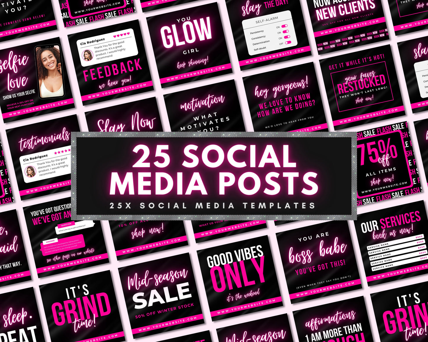 social media posts, diy flyer template design, instagram post, hair flyers, pink ig post templates, boss babe quotes, business posts