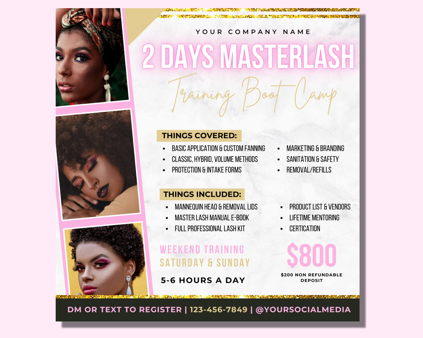 lash training course, diy flyer template design, eyelash extension training, lash technician flyer, brows masterclass, social media flyer