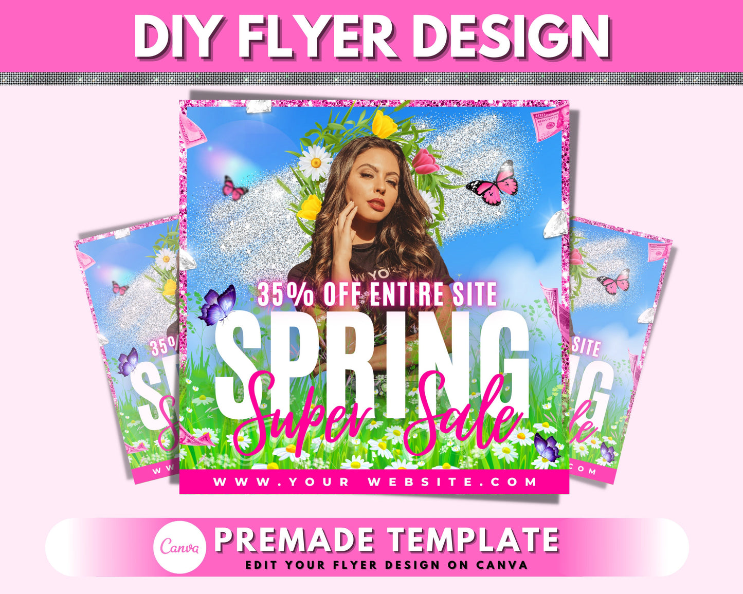 spring flyer, diy flyer template design, social media flyer, sale flyer, hair flyer, beauty flyer, instagram flyer, premade flyer