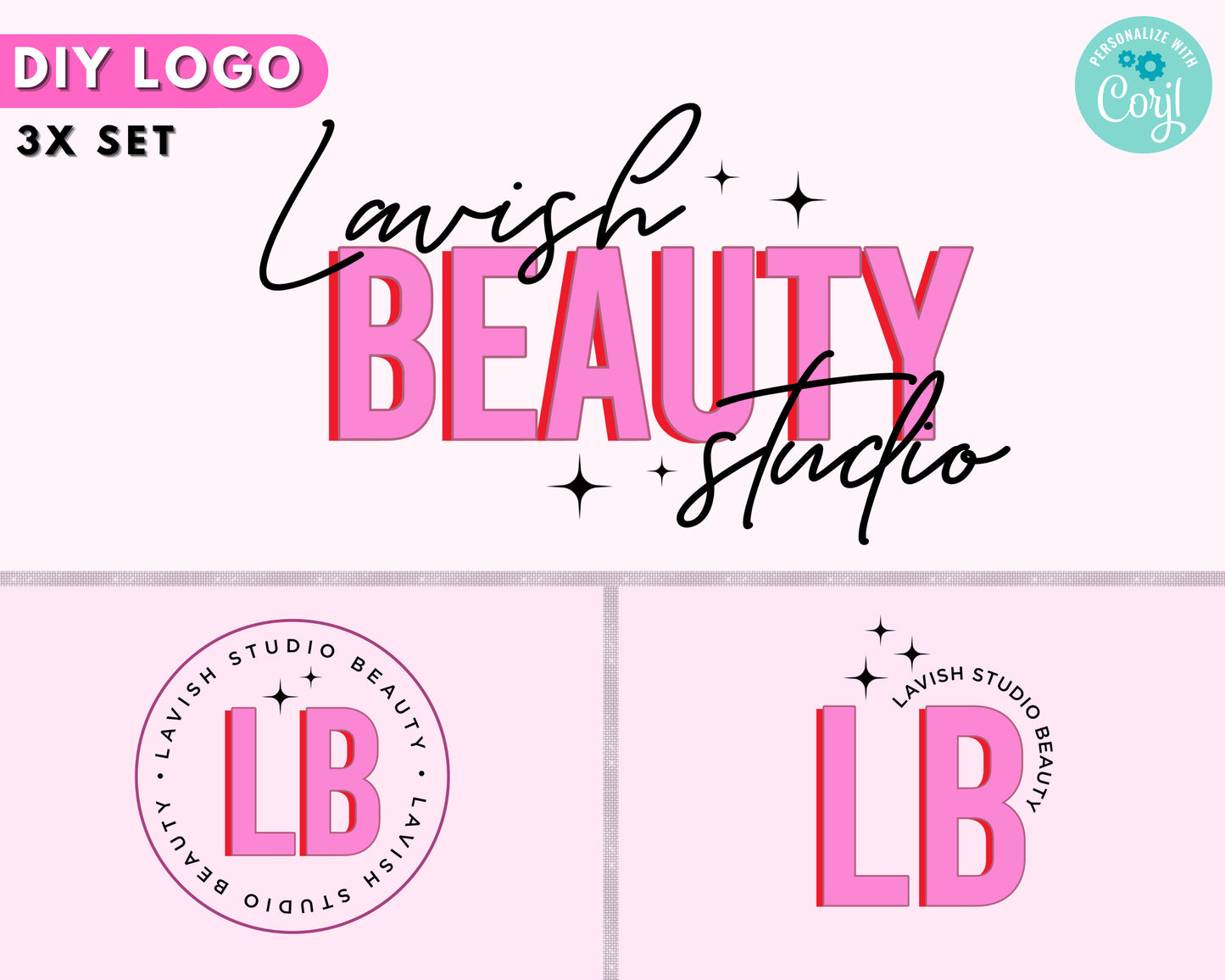 beauty logo, diy logo design template, hair logo, pink retro logo, lashes logo, eyelash logo, boho logo, lash tech logo, makeup artist logo