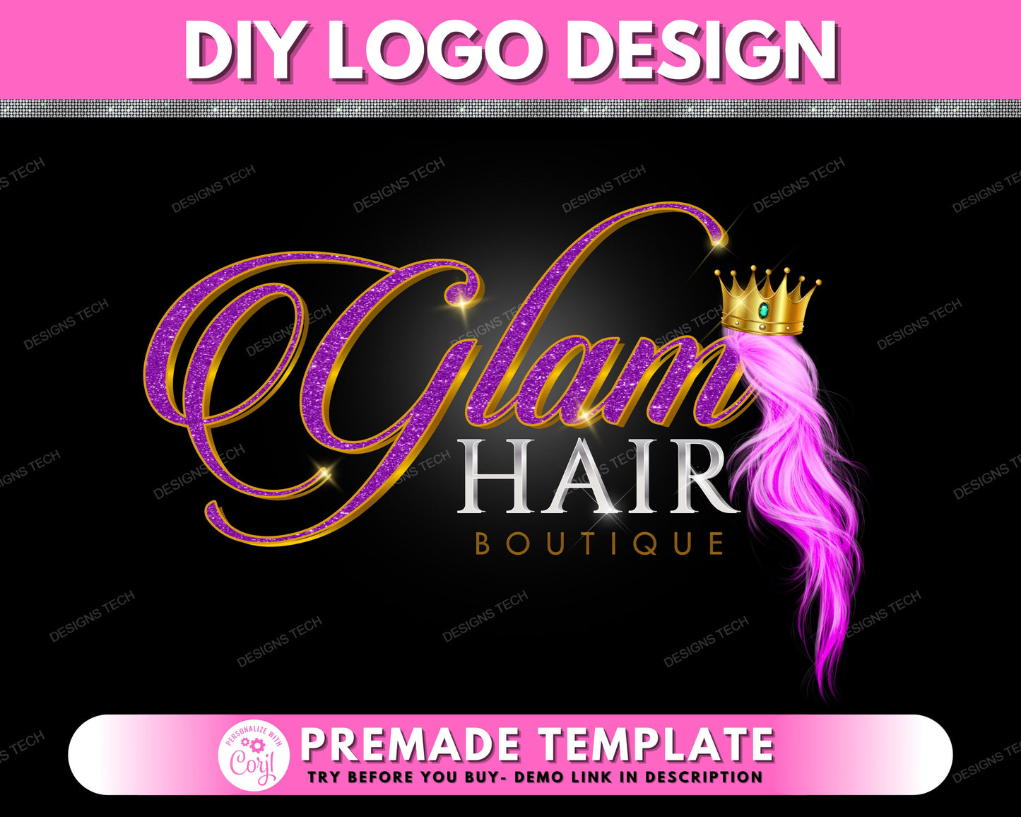 hair logo, diy logo design template, hair bundles logo, beauty logo, butterfly logo, hair extensions logo, salon logo, makeup artist logo