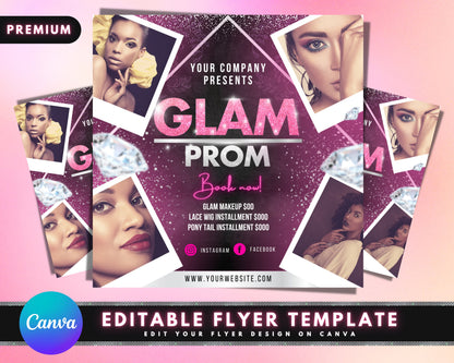 Prom Flyer, DIY Flyer Template Design, Sale Flyer, Prom invitation, Prom Flyer Invite, Eyelashes Flyer, Makeup Flyer, Prom Night Party