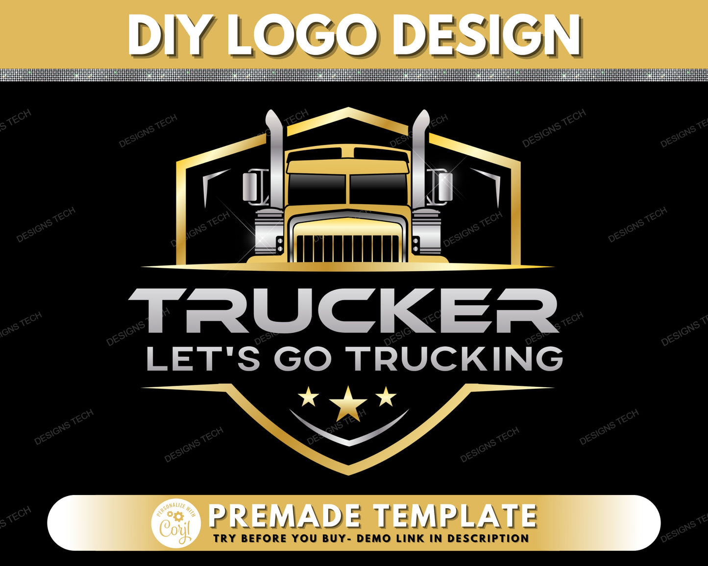 truck logo, diy logo design template, trucking logo, logistics logo, trucker logo, transport logo, shipping logo, premade logo design