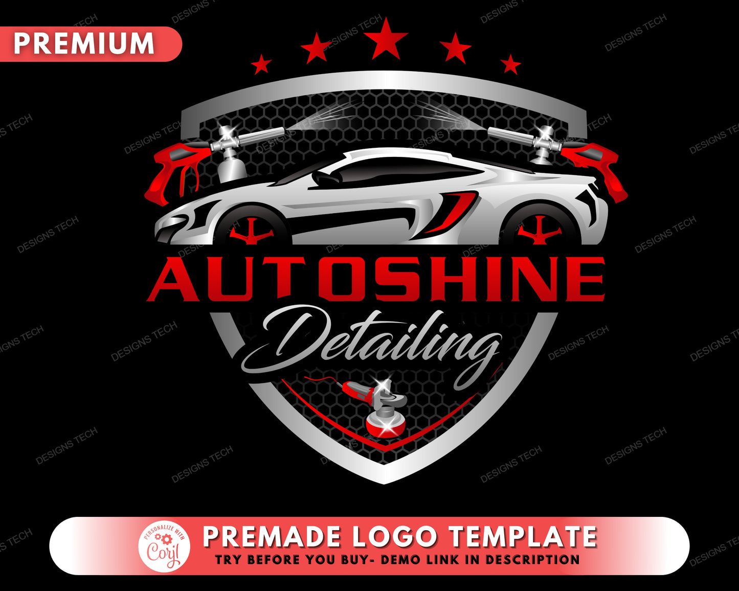 car detailing logo, diy logo design template, auto detailing logo, car repair logo, vehicle logo, automotive fix logo, premade logo