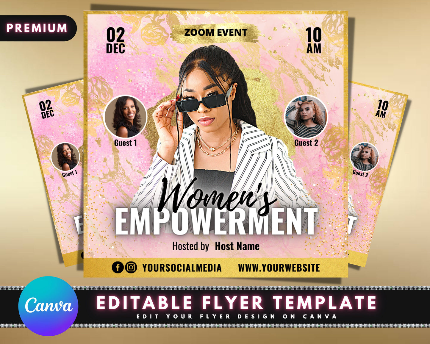 empowerment flyer, women conference flyer, event flyer, editable flyer, webinar flyer, meeting flyer, premade flyer template design