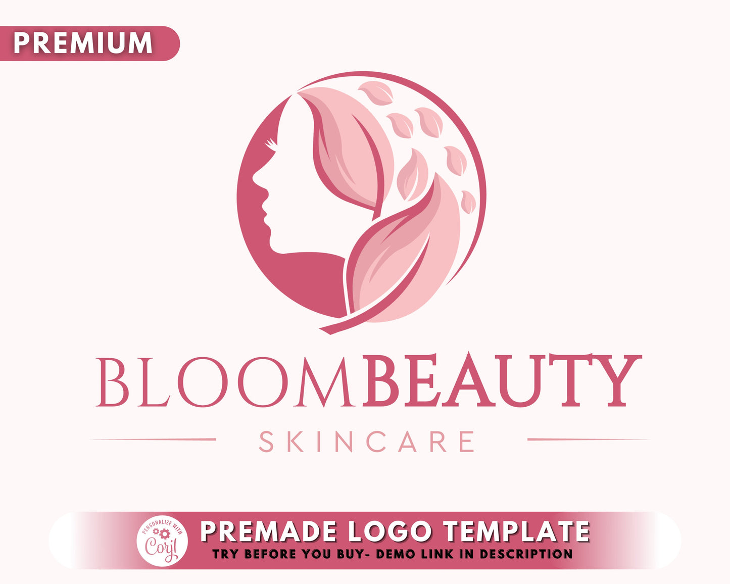 skincare logo, diy logo design template, esthetician logo, beauty logo, face logo, business logo, premade logo