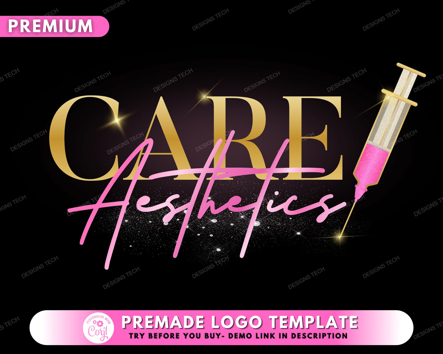 aesthetics logo, diy logo design template, injector logo, plastic surgery logo, beauty esthetician logo, nurse logo, premade logo