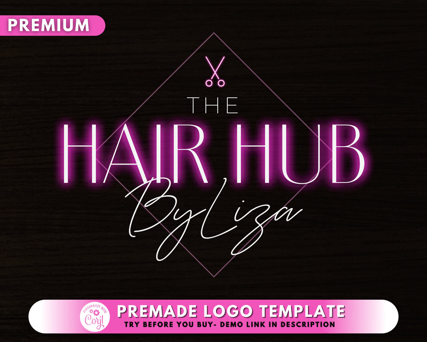 hair logo, diy logo design template, salon logo, makeup logo, braids logo, hair bundles logo, hair extensions logo, premade logo