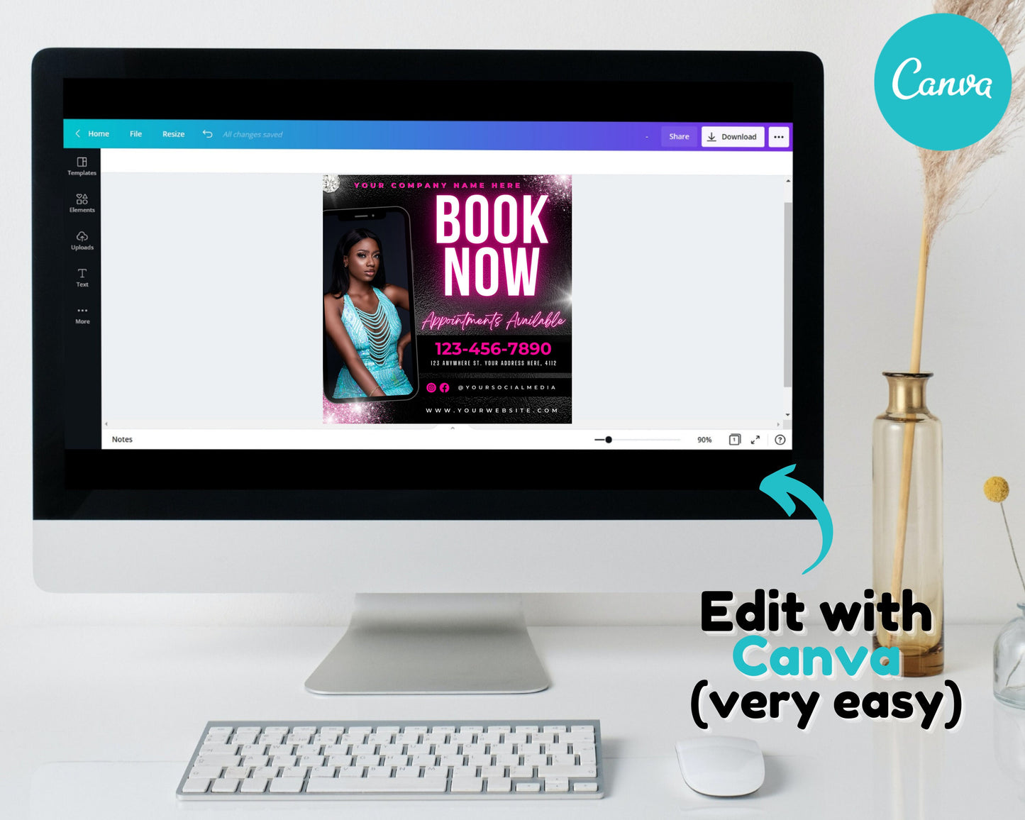 diy book now flyer, diy flyer template design, appointments available flyer, hair flyer, lash booking flyer, premade makeup business flyer