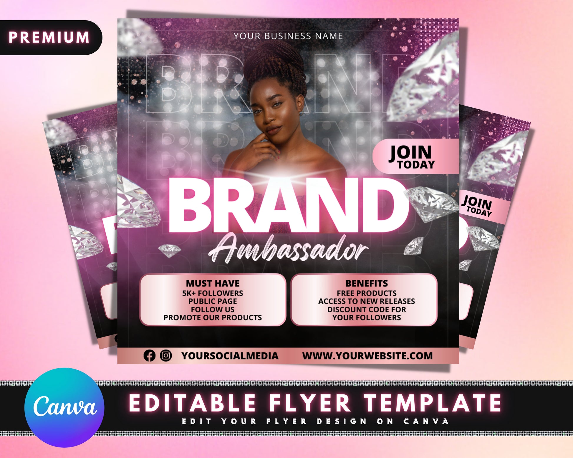 Brand Ambassador Flyer, DIY Flyer Template Design, Influencer Flyer, Content Creator Flyer, Instagram Flyer, Premade Social Media Flyer