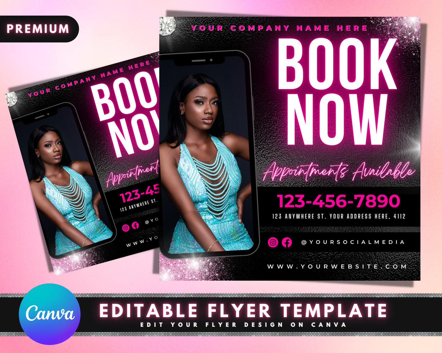 diy book now flyer, diy flyer template design, appointments available flyer, hair flyer, lash booking flyer, premade makeup business flyer