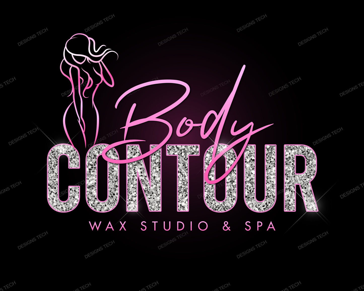 body contour logo, diy logo design template, body sculpting logo, body contouring logo, esthetician logo, wax logo, premade business logo