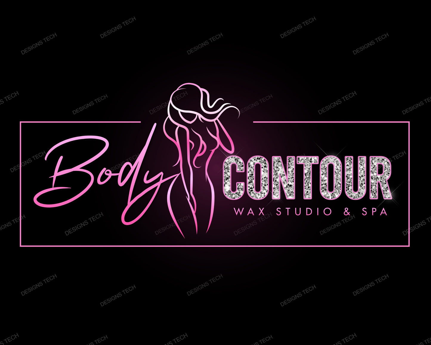 body contour logo, diy logo design template, body sculpting logo, body contouring logo, esthetician logo, wax logo, premade business logo