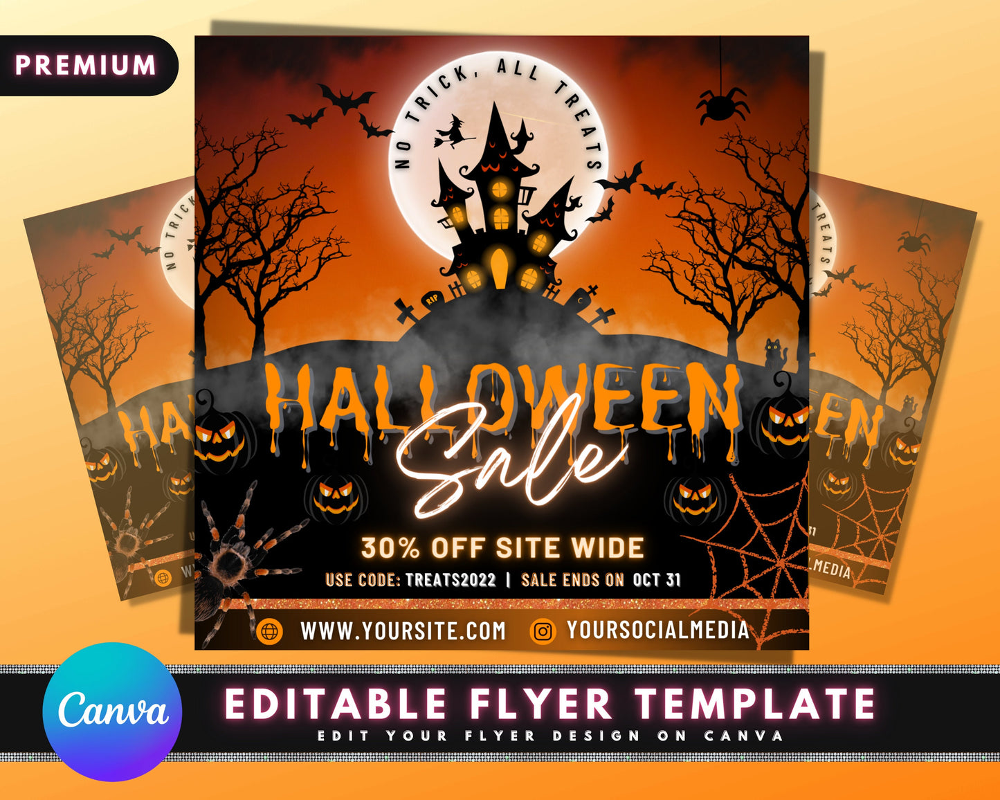 halloween flyer, diy flyer template design, sale flyer, hair flyer, fall sale flyer, scary flyer, business flyer, premade flyer design