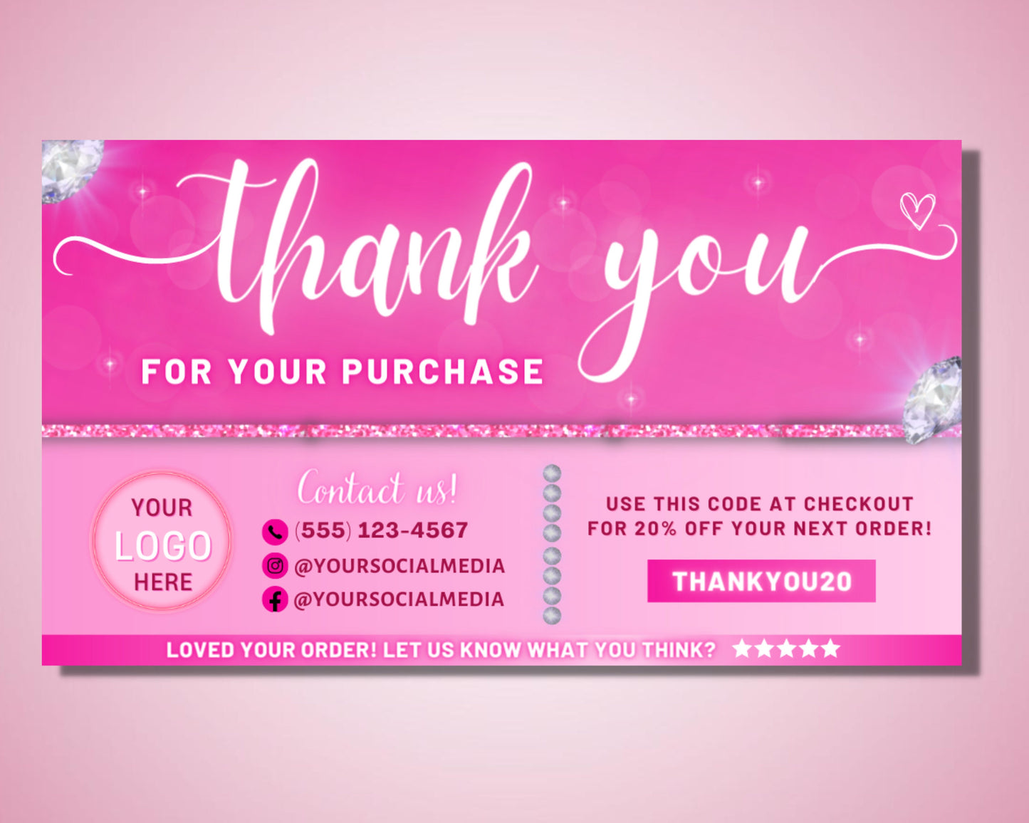 thank you card, diy marketing cards template design, hair business cards, lash thank you cards, thank you for order packaging insert