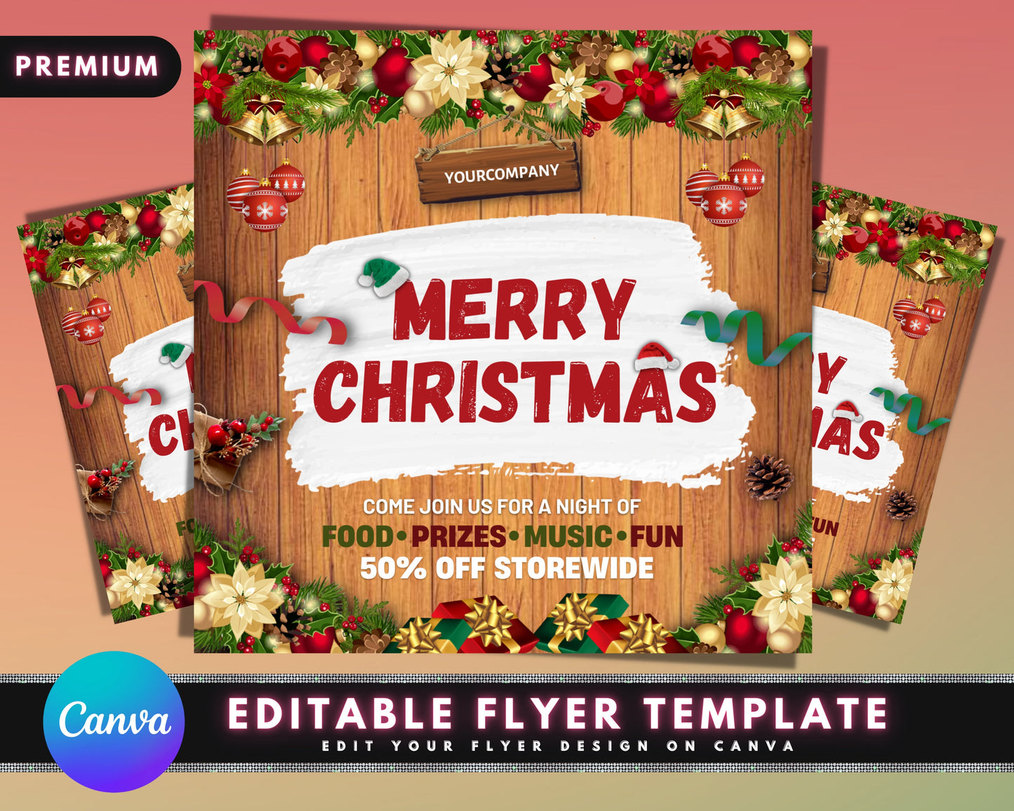 christmas flyer, diy flyer template design, sale flyer, holiday flyer, xmas flyer, event hair flyer, premade social media business flyer