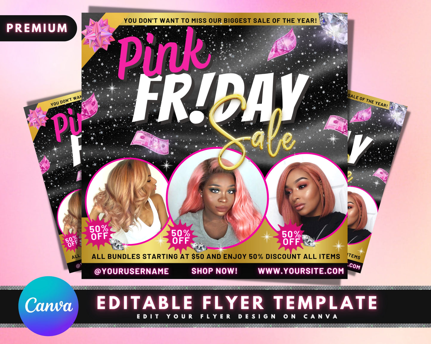 black friday sale flyer, diy flyer template design, pink friday flyer, hair flyer, boutique flyer, lash salon flyer, premade business flyer