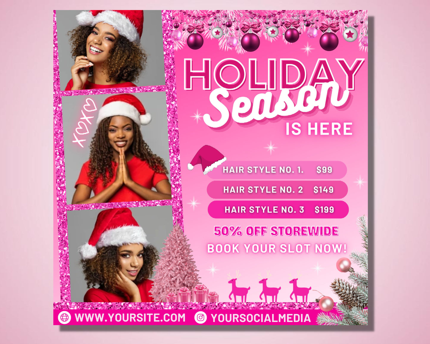 christmas flyer, diy flyer template design, hair flyer, book now flyer, lash flyer, winter holiday season flyer, premade business flyer